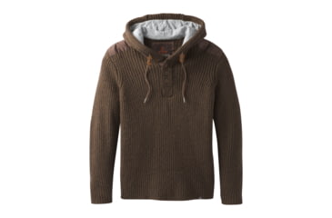Image of prAna Hooded Henley Sweater - Mens, Scorched Brown, Large, M2PHHS316-SCBR-L