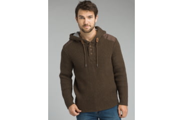 Image of prAna Hooded Henley Sweater - Men's, Scorched Brown, Large, M2PHHS316-SCBR-L