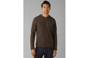 Image of prAna Hooded T-Shirt, Black Olive Heather, Small, 1965541-300-ST-S