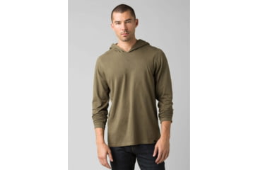 Image of prAna Hooded T-Shirt - Mens, Slate Green Heather, Extra Large, M21181338-GSHT-XL