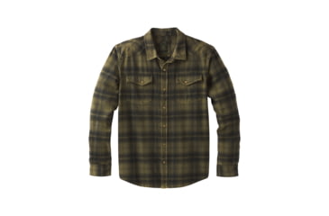 Image of prAna Horizon Long Sleeve Flannel Shirt - Mens, Cargo Green, Large, M23180490-CAGR-L