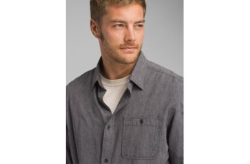 Image of prAna Jaffra Long Sleeve Shirt, Granite, XXLarge, M21191481 -022-XXL