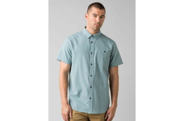 Image of prAna Jaffra Short Sleeve Shirt - Mens, Breeze, Medium, M11191528-BREZ-M