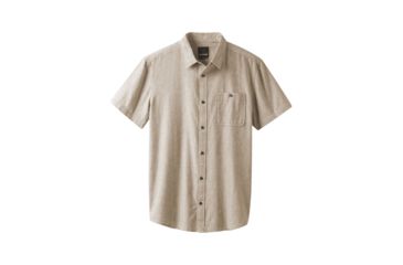 Image of prAna Jaffra Short Sleeve Shirt - Mens, Dark Khaki, Medium, M11191528 -293-M
