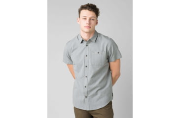 Image of prAna Jaffra Short Sleeve Shirt - Mens, Gravel, Large, M11191528-GRA-L