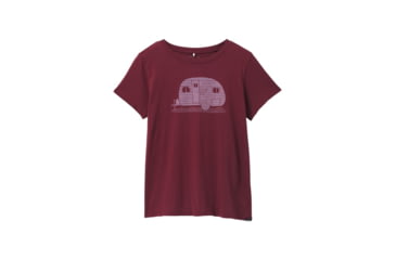 Image of prAna Journeyman 2.0 Tee - Womens, Large, Maroon Happy Camper, 1969281-601-L