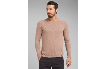 Image of prAna Kaola Crew Sweater - Mens, Sepia Heather, Extra Large, M21191398-ZEHT-XL