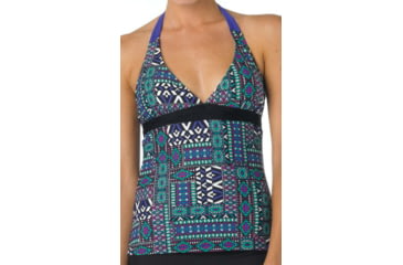 Image of prAna Lahari Tankini Top - Women's-Black Patchwork-Large