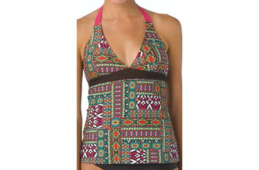 Image of prAna Lahari Tankini Top - Women's-Espresso Patchwork-X-Small