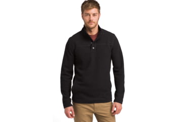 Image of prAna Leonidas Long Sleeve Henley - Mens, Black, Large, M23190597-BLK-L