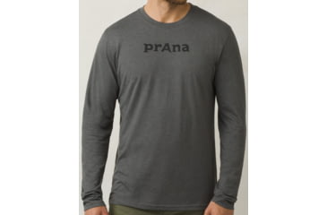 Image of prAna Logo Long Sleeve Shirt - Men's, Charcoal, Medium, M2LOGO316-CHR-M