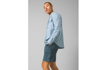 Image of prAna Lost Sol Long Sleeve Shirts - Mens, Chambray Heather, Medium, 1972361-401-SL-M