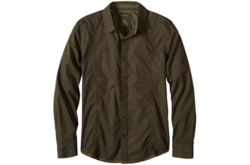 Image of prAna Lukas Slim Long Sleeve Shirt - Men's-Dark Olive-X-Large
