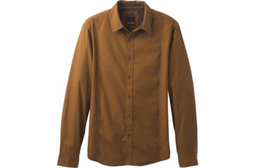 Image of prAna Lukas Slim Long Sleeve Shirt - Men's-Sepia-Small