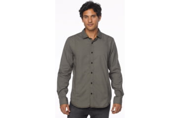 Image of prAna Lukas Slim Long Sleeve Shirt - Men's-Tortoise-X-Large