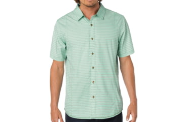Image of prAna Lukas Slim Short Sleeve Shirt - Men's-Cool Green-X-Large