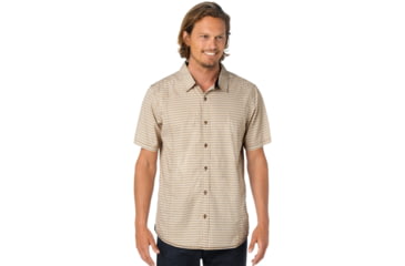 Image of prAna Lukas Slim Short Sleeve Shirt - Men's-Brown-Large