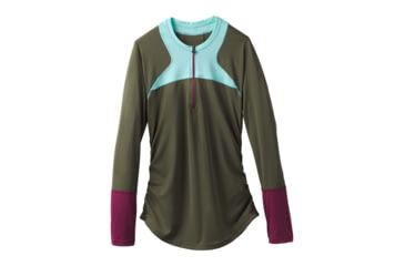 Image of prAna Martine Sun Top Womens, Cargo Green Color Block, Medium, W21181074-CGCX-M