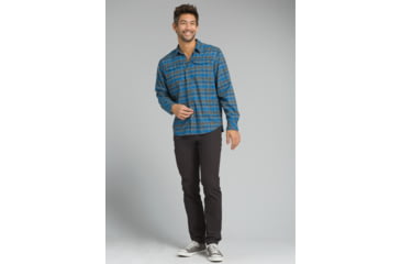 Image of prAna Miki Long Sleeve Flannel Shirt - Mens, Coal, Large, M23181373-COAL-L