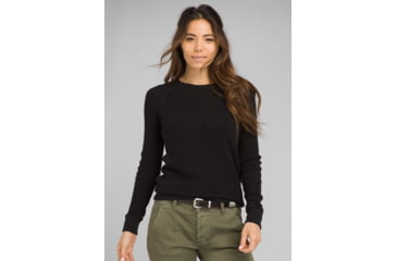 Image of prAna Milani Crew - Womens, Black Heather, Large, W23190868-BKHT-L