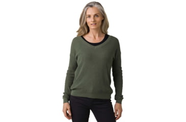 Image of prAna Milani Vneck Sweater, Kale, Small, W23202218-KALE-S