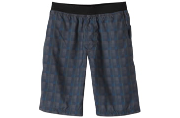 Image of prAna Mojo Shorts - Men's-Grey Blue Plaid-Small