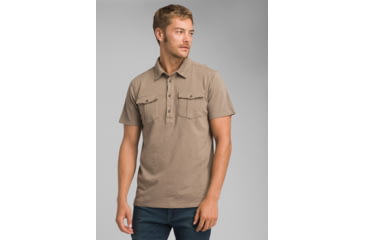 Image of prAna Montroyal Polo - Mens, Mud, Small, M11191470 -215-S