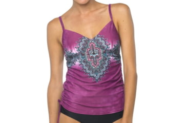 Image of prAna Moorea Tankini Top - Women's-Fuchsia Namaste-X-Small
