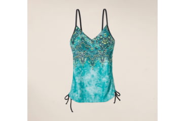 Image of prAna Moorea Tankini Top - Women's-Turquoise Tie Dye-Medium