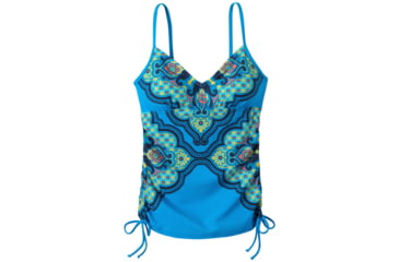 Image of prAna Moorea Tankini Top - Women's-Vivid Blue Jasmine-X-Small
