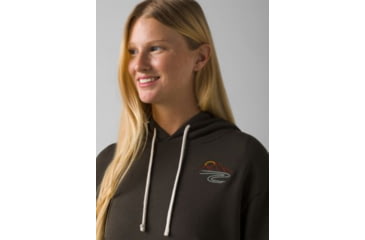 Image of prAna Organic Graphic Hoodie - Women's, Medium, Washed Black Mountain, 1967741-001-M