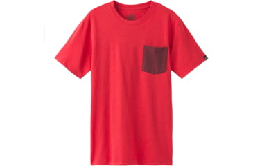 Image of prAna Pocket T-Shirt - Men's-Red Ribbon-Large