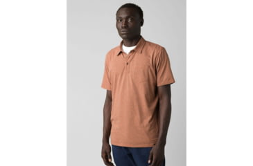 Image of prAna Polo - Mens, Russet Stripe, Large, M11181339-RUST-L
