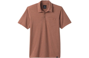 Image of prAna Polo - Mens, Russet Stripe, Large, M11181339-RUST-L
