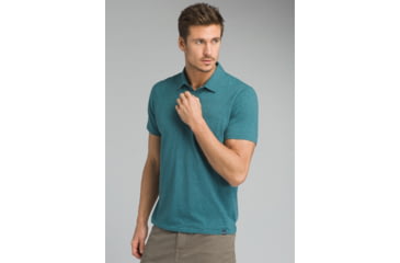 Image of prAna Polo T-Shirt - Men's, Deep Balsam Heather, Medium, M11181339-DMHT-M