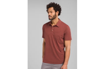 Image of prAna Polo T-Shirt - Mens, Maple Heather, Medium, M11181339-MPHT-M