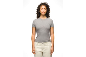 Image of prAna Foundation Rib Tee - Womens, Heather Grey, Extra Small, 1970821-020-XS