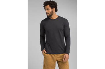 Image of Prana Long Sleeve Crew T-Shirt, Black, Medium, M23181469-BLK-M