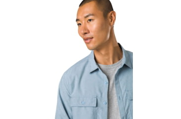 Image of prAna Lost Sol Long Sleeve Shirt Standard Fit - Mens, Chambray Heather, S, 1972361-401-ST-S