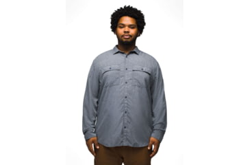 Image of prAna Lost Sol Long Sleeve Shirt Standard Fit - Mens, Nautical Heather, XL, 1972361-400-ST-XL