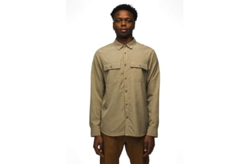 Image of prAna Lost Sol Long Sleeve Shirt Standard Fit - Mens, Peat Heather, XL, 1972361-300-ST-XL