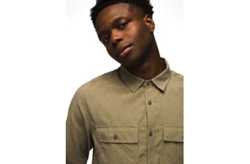 Image of prAna Lost Sol Long Sleeve Shirt Standard Fit - Mens, Peat Heather, XL, 1972361-300-ST-XL