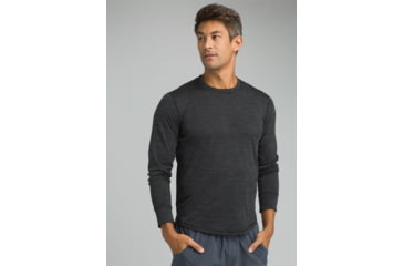 Image of prAna Pratt Long Sleeve Crew - Mens, Black, Small, M21181410-BLK-S