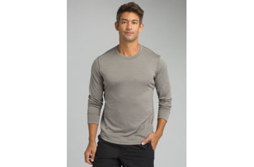 Image of prAna Pratt Long Sleeve Crew - Mens, Gravel, Medium, M21181410-GRA-M