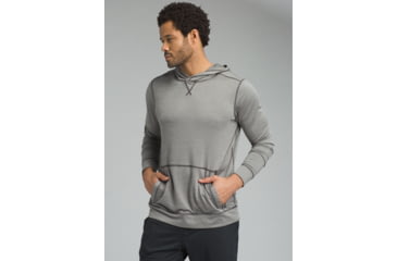 Image of prAna Pratt Long Sleeve Hoodie - Mens, Gravel, Large, M23180485-GRA-L