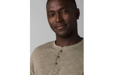 Image of prAna Ronnie Henley II Top - Men's, Large, Rye Green Heather, 1968041-300-ST-L