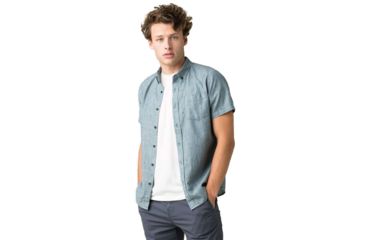 Image of prAna San Martino Standard Fit - Mens, Nickel Bermuda Chambray, Large, M11202531-NBCH-L