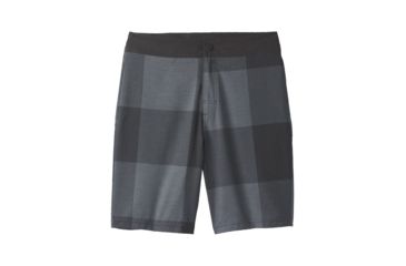 Image of prAna Saxton Short 9 Inch Inseam - Mens, Charcoal Buffalo Plaid, 34 Waist, M31191448 -030-34