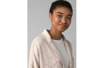 Image of prAna Sevie Cardigan - Women's, Large, Pebble Grey Intarsia, 1967181-021-L