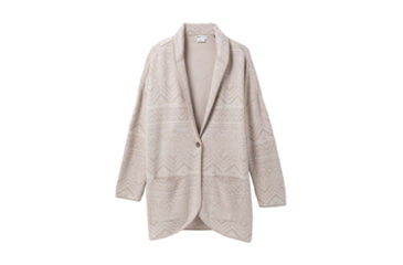 Image of prAna Sevie Cardigan - Women's, Large, Pebble Grey Intarsia, 1967181-021-L